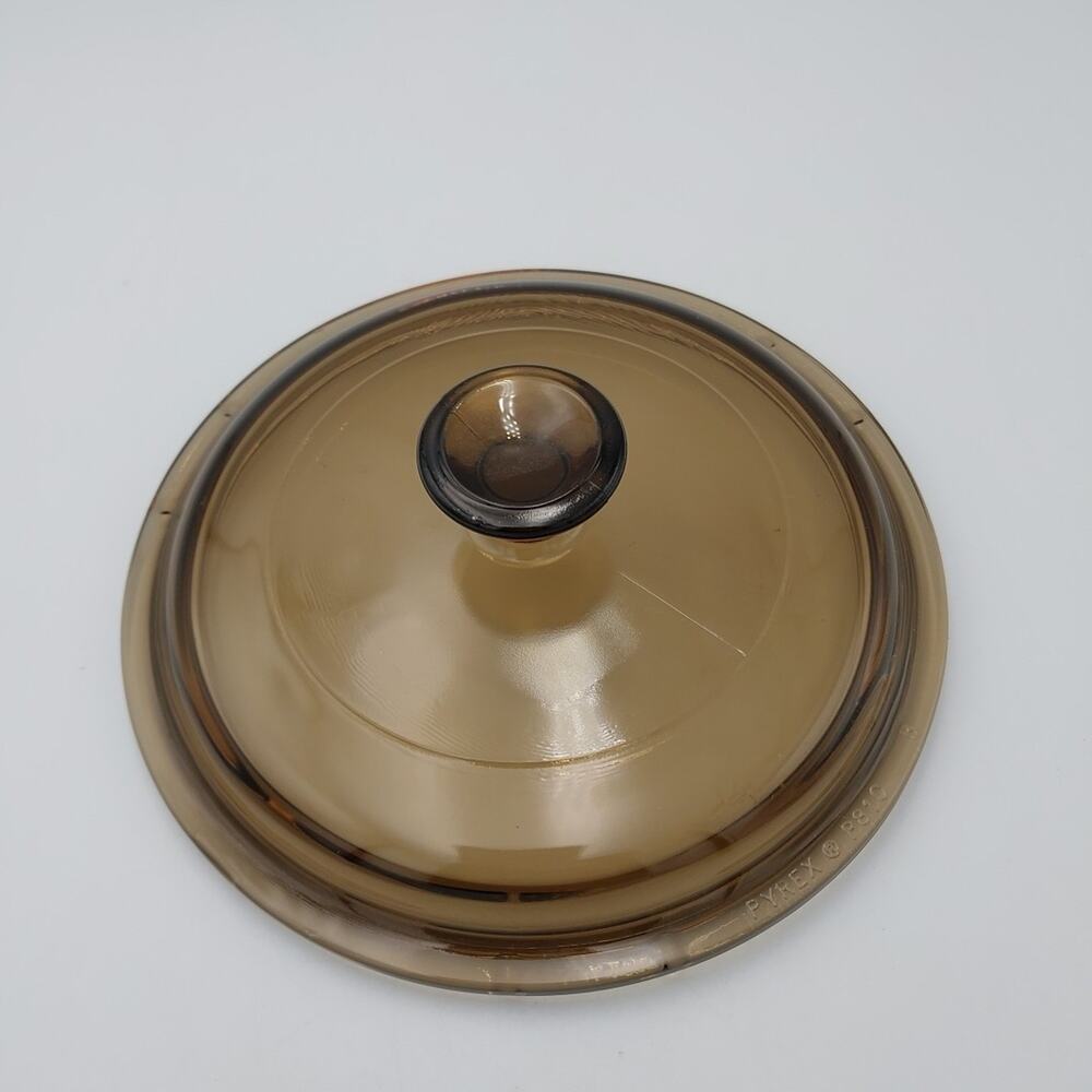 Pyrex Corning Ware Visions P81C Amber Glass LID ONLY 6"